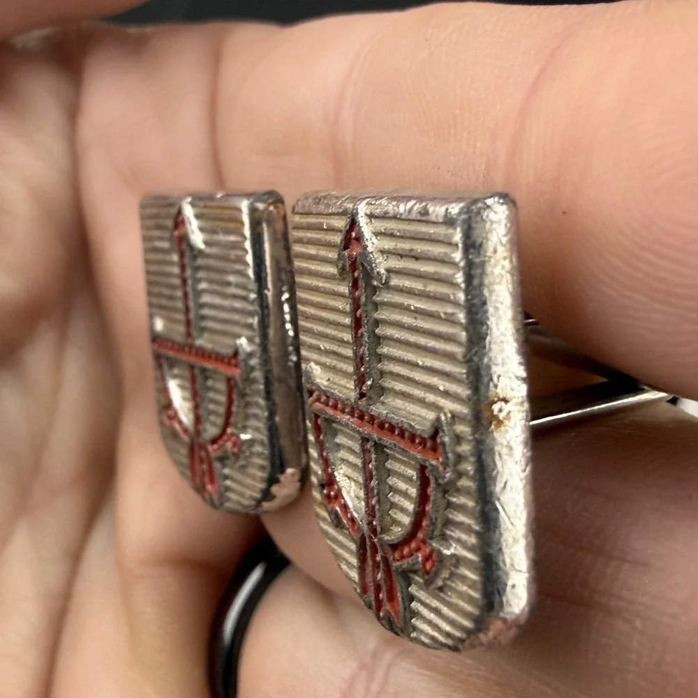Vintage Hickok Cufflinks Scottish Rite Silver Tone Arrow‎